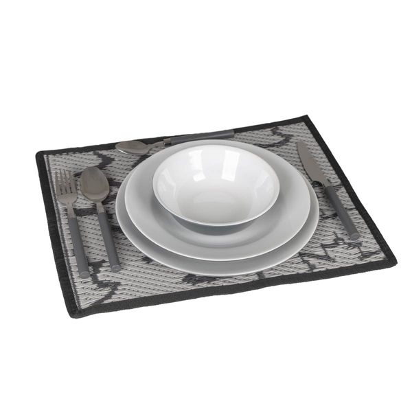 Bo-Camp Cutlery Set with Basket 24 Pieces 6 Persons Grey