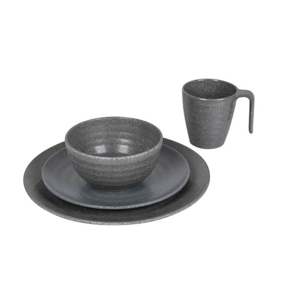 Bo-Camp Tableware Stone 16 Pieces Grey